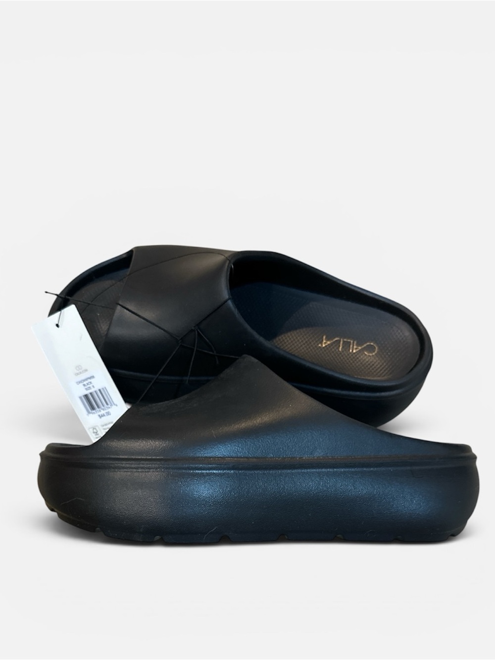 Calia Black platform molded Slide Sandals size 8 - Picture 2 of 5